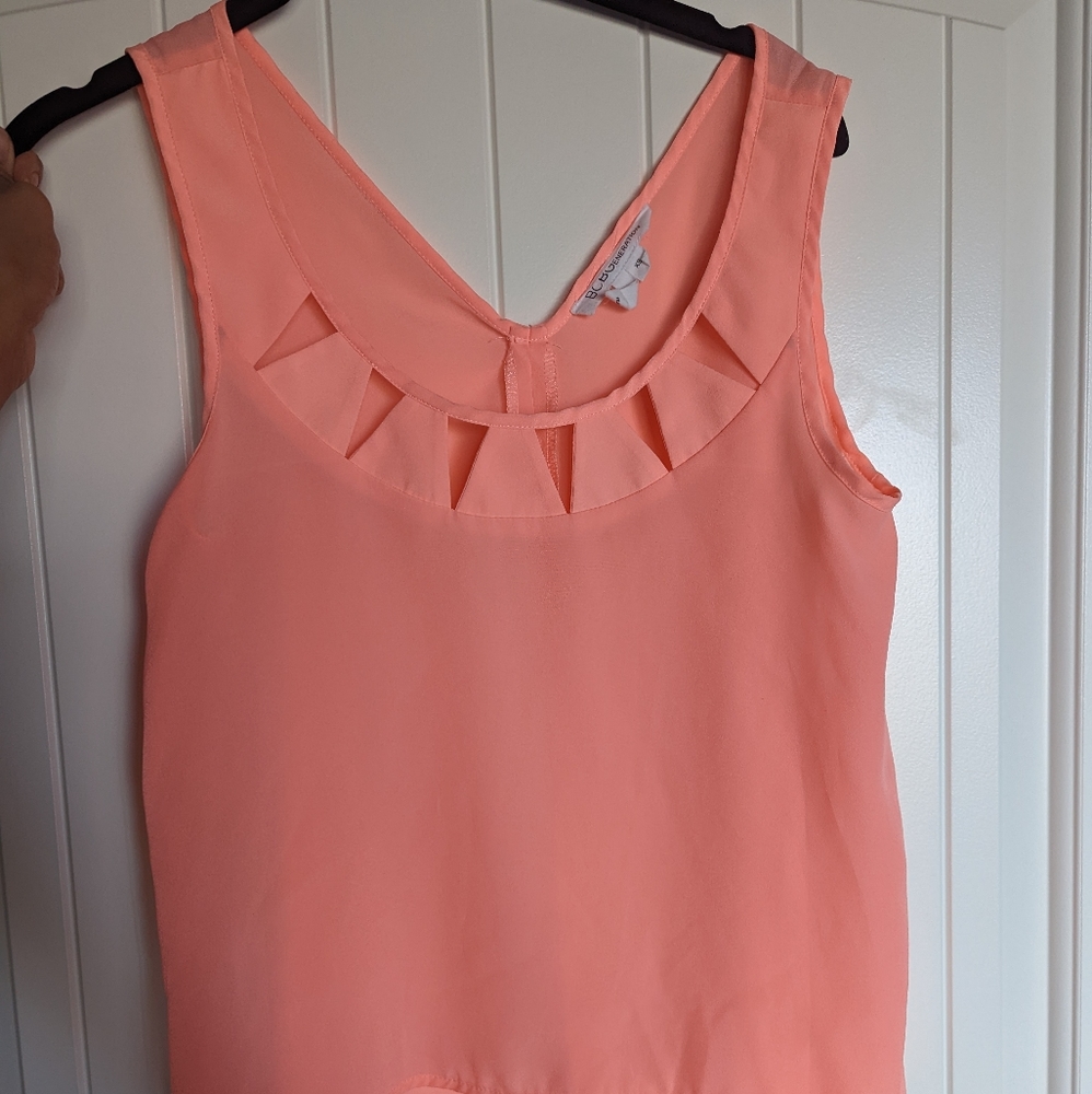 Pink BCBGeneration Top with cut out neck design and open back